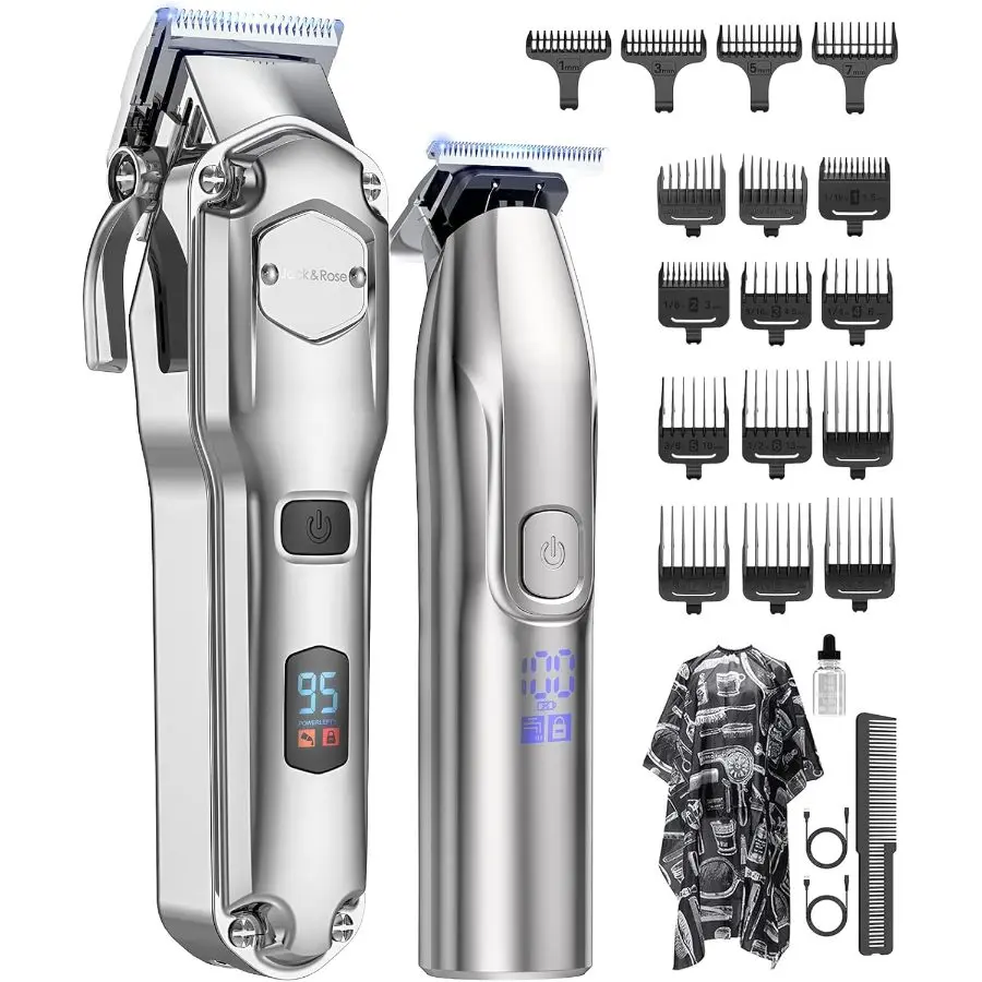 Jack Rose Clippers and Trimmers Set, Cordless Hair Clippers for Men, Barber Clippers Set