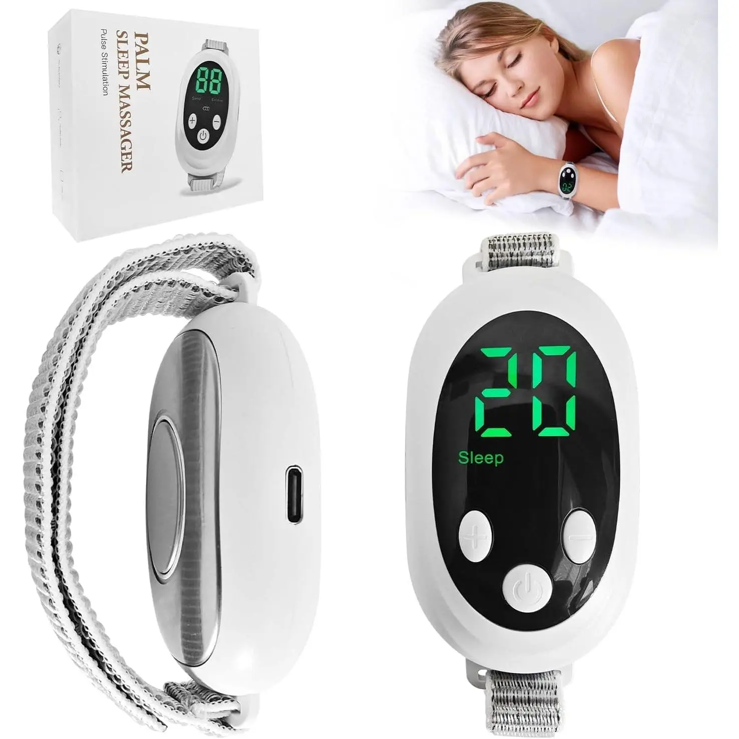 Handheld Pulse Therapy Sleep Aid Device, USB Rechargeable Anxiety Relief Massager, Portable Bedtime Relaxation Tool