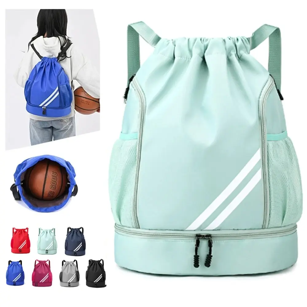 Fitness Gym Bag Backpack for Women and Men, Multifunctional Durable Sports Bag, Basketball Backpack, Outdoor Soccer Football Storage, Training Drawstring Sports Knapsack