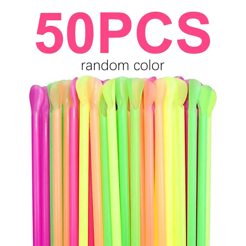 Disposable Spoon Straws, Colorful Mixed Beverage Dual-Use Straw Spoons, Convenient and Practical Drinking Accessories