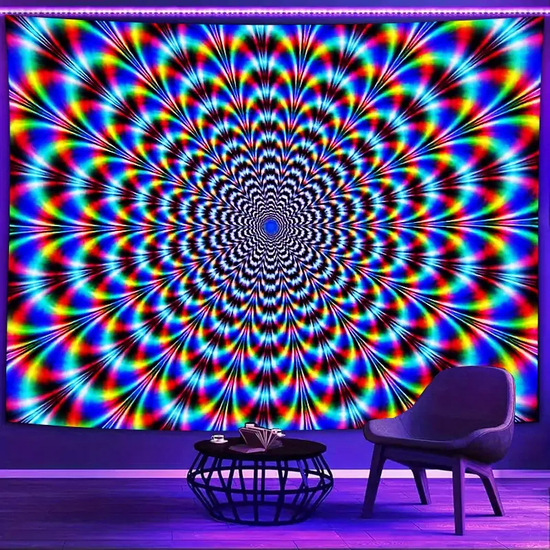 1 Piece UV Reactive Forest Fantasy Tapestry - Extra Large Cotton Polyester Wall Decor, Spooky Skeleton Planets Shooting Stars Design, Lightweight Durable Soft Hanging Wall Banner, Custom Printing Home Decor Accessory Gift bedroom decor cool stuff for room