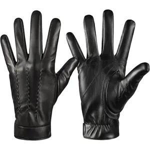Winter Leather Gloves for Men,Touchscreen Snow Driving Gloves with Cashmere Lining for Motorcycle Driving Riding…