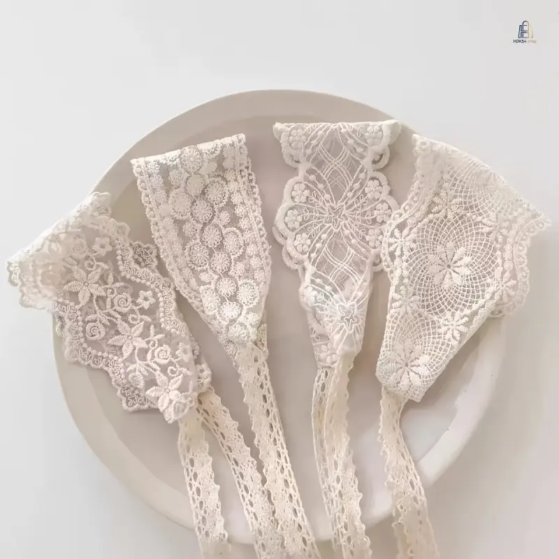 4Pcs Solid Floral Print Lace Headbands, Sweet Ruffled Wrap Head Wraps, Elastic Flower Pattern Hair Bands, Fashion Women Hair Accessories for Daily Casual Outfits