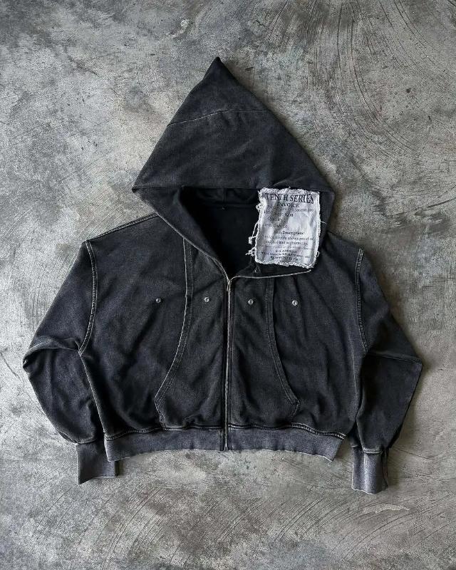 Kyn Apparel Autumn and Ripped Hoodie Sweater Design Heavy Loose Hip Hop Retro Fashion Brand Top