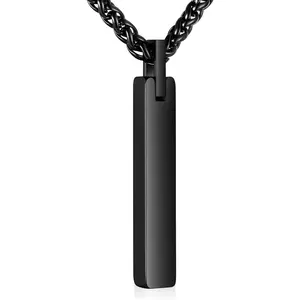 Urn Necklace for Ashes Stainless Steel Cremation Jewelry for Ashes Memorial Ash Necklace for Men Women Ash Holder Black.