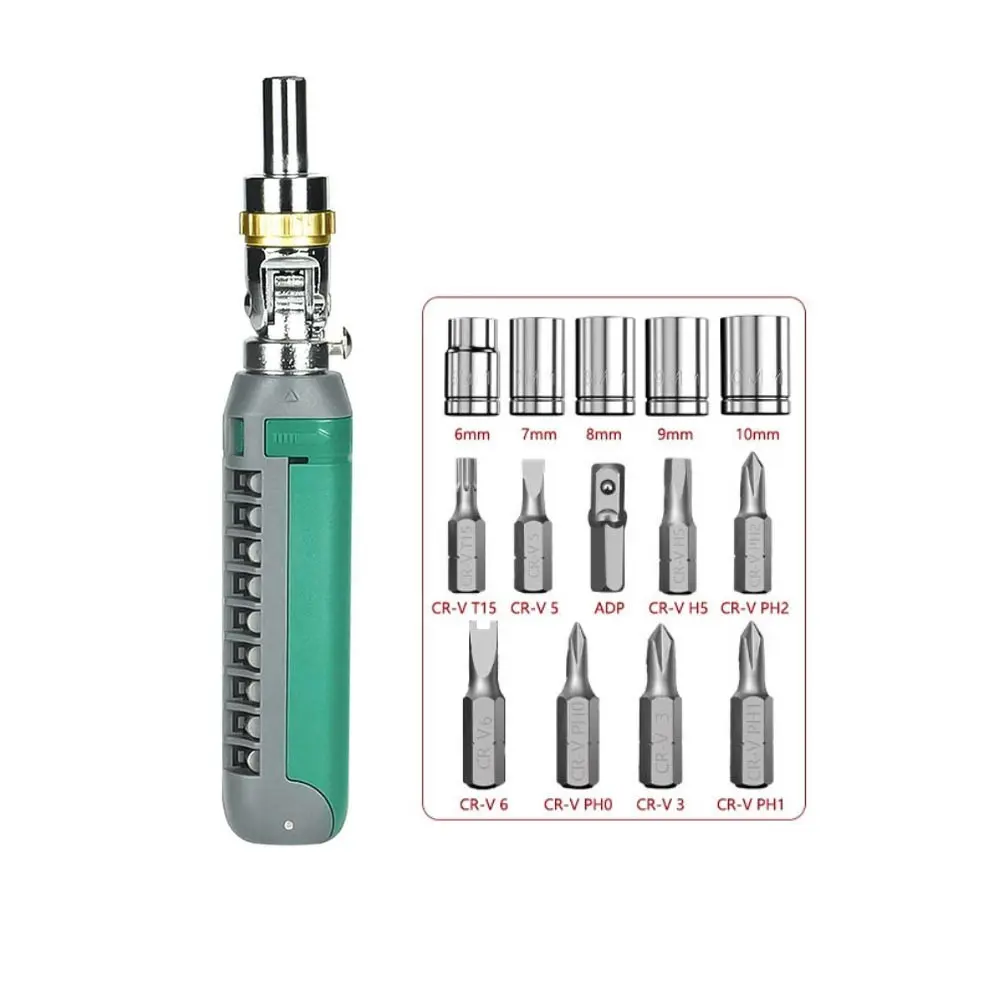 14-In-1 Multi-Angle Ratchet Screwdriver Set, Adjustable Angle Ratchet Wrench Kit, Versatile Tool for Various Tasks, Ideal for DIY Projects