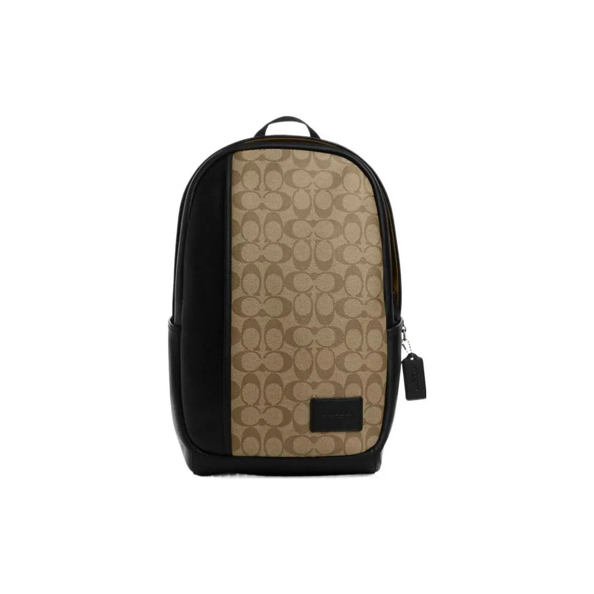 COACH Edge 30 Reading Backpack for Men – Coated Canvas and Leather, Khaki and Black