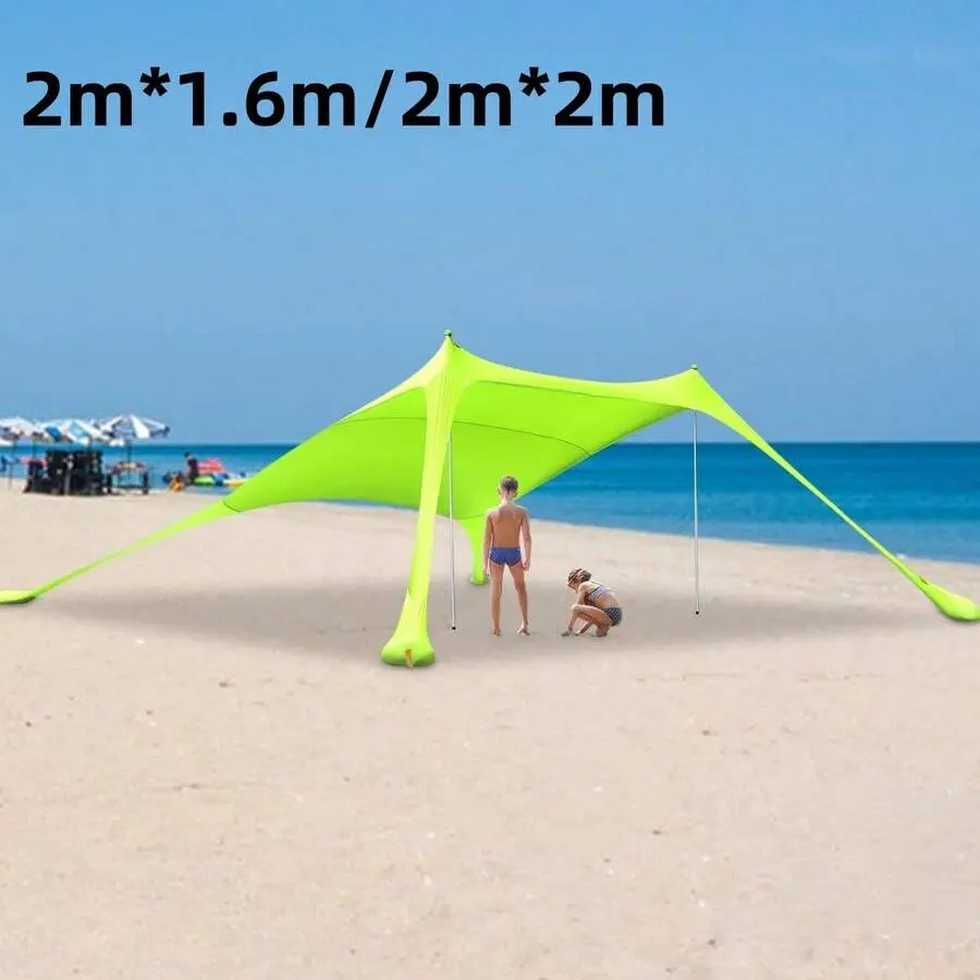 Beach Tent,Beach Stretch Tent, Outdoor Tent For Beach Camping (6.56*5.25ft/6.56*6.56ft)