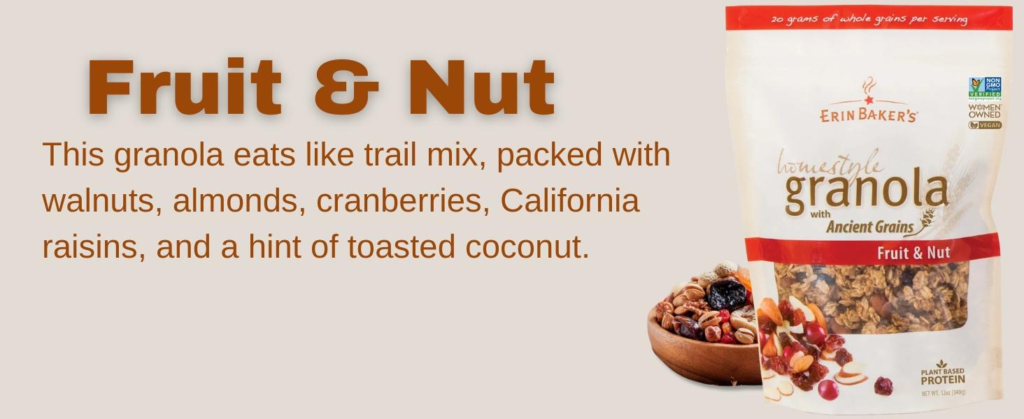 Baker's Homestyle Granola Cereal with Ancient Grains, and Nut Made from Natural Ingredients, Source PlantBased Protein Vegan Friendly, NonGMO, 160oz Bag, 1Pack