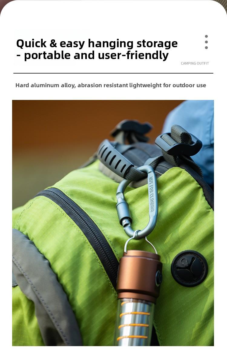 2*D - Type Aluminum Alloy Locking Carabiner Multi - function Outdoor Tactical Gear Mountaineering Buckle Keychain Bottle Clip for Hiking Camping