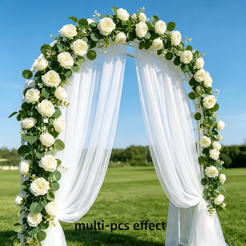 240cm Artificial Eucalyptus Flower Vine, Long Fake Flowers for Outdoor Garden, Indoor Home Decor, Faux Flower Decor, Wedding Arch, DIY Decoration, Faux Floral Decor