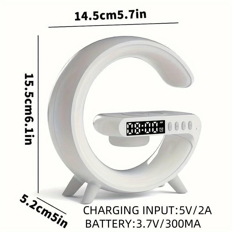 Wireless Speaker with Charger, RGB Light Strip Wireless Speaker with Alarm Clock, Creative Desktop Speaker for Bedroom, Dormitory, Holiday Gift Valentine's Day gift