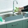 Silicone Sink Splash Guard with Suction Cups, Modern Waterproof Cover for Kitchen, Dishwasher, Lab, Vegetable Bowl, Durable and Easy to Clean