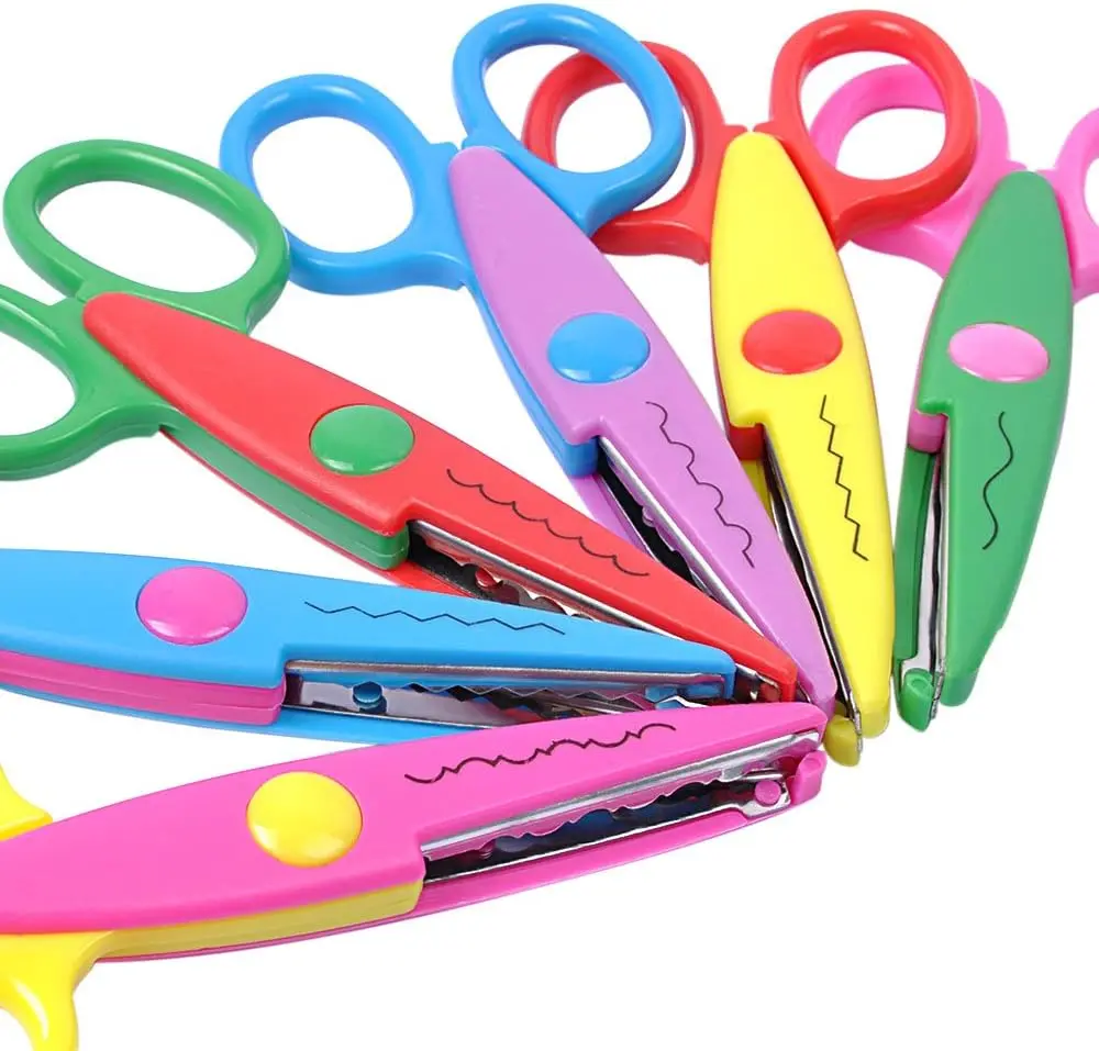 UCEC Craft Scissors Decorative Edge, Scissors for Crafting, 6 Pack| Kids Scissors, Safety Scissors, Pattern Scissors for Kids Toddler Adults, Crafting Scrapbooking Supplies for School