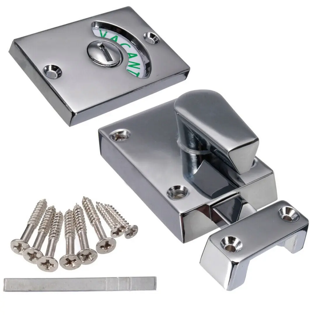 Toilet WC Bathroom Door Lock Privacy Vacant/Engaged Indicator Bolt Latch Door Hardware Secure Latch Closure