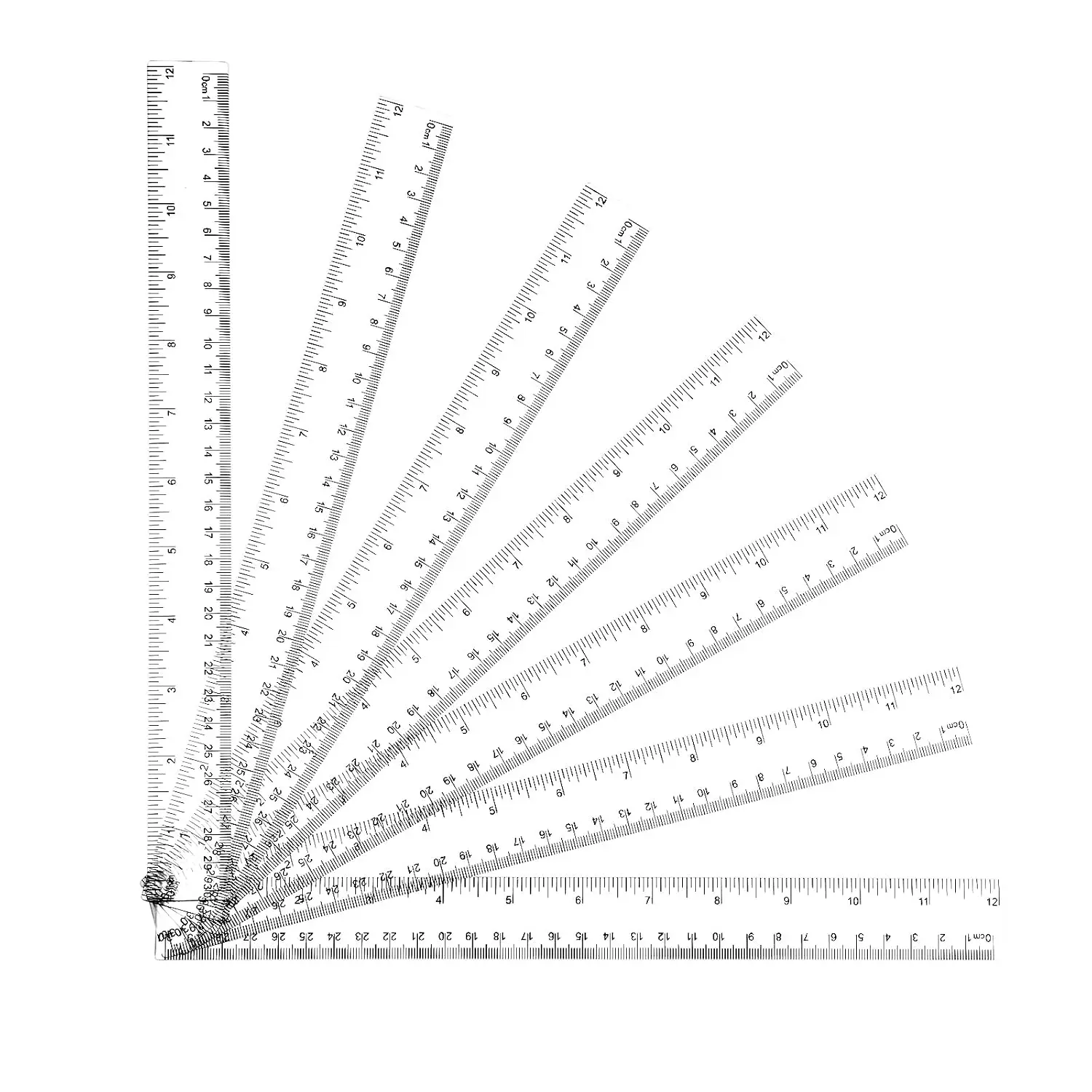 7 Pack Clear Ruler 12 Inch Plastic Ruler, Inches and Metric Ruler |   For Drawing Measuring Math