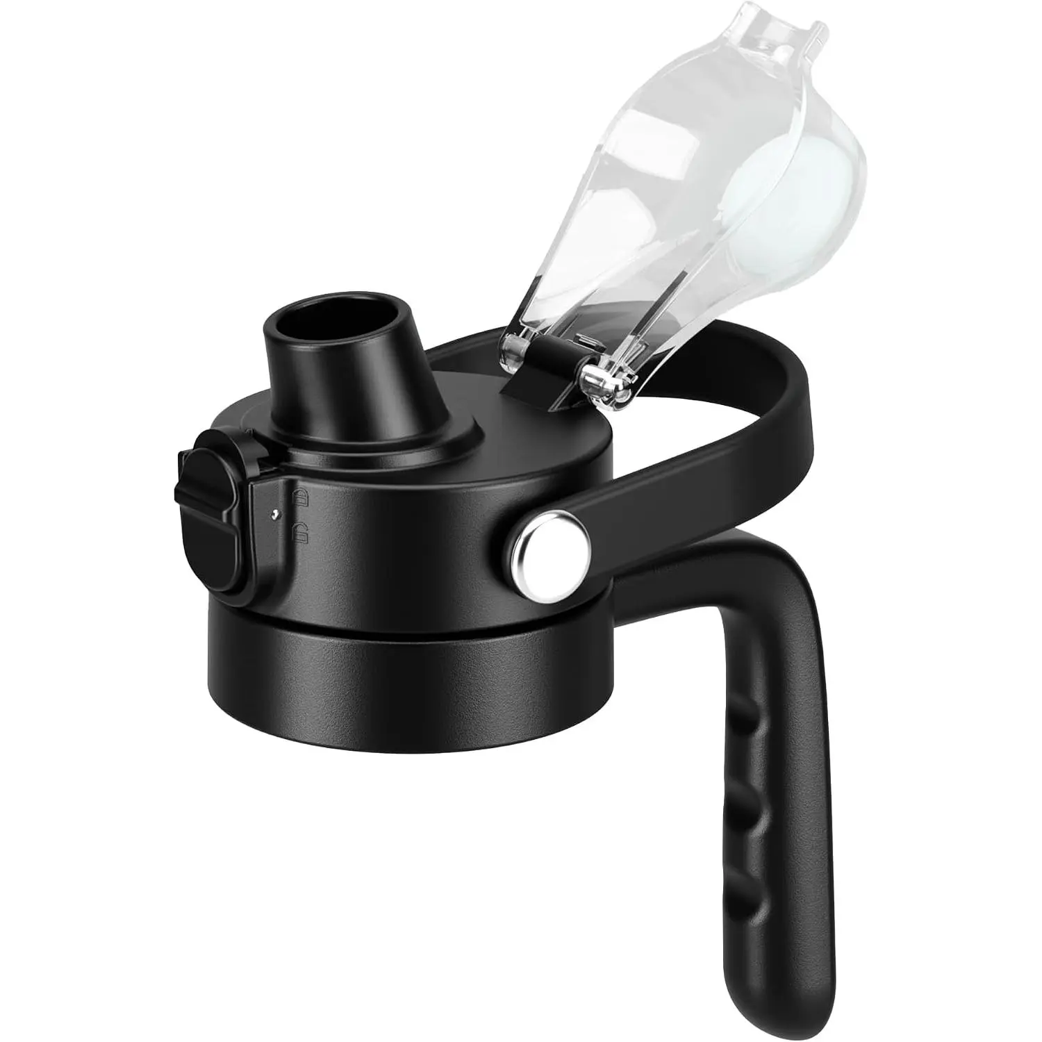 Straw Lid with Handle for  Wide Mouth,  with Straw for Hydroflask 12 16 18 20 32 40 oz Wide Mouth,  Straw Cap for Hydroflask (Black+Black Spout Lid, For 32 40 oz)