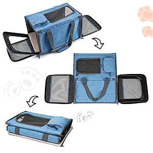Soft-Sided Pet Carrier for Large Cats | Cat Stuff for Indoor & Travel Bag Medium Cat 20lbs Washable with Privacy Curtains Home Outdoor