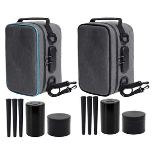 6-Piece Lockable Odor-Proof Storage Set, Large Capacity, Sealed Canister, 63mm Metal Grinder, Zipper Closure, Ideal for Jewelry, Cosmetics, Accessories