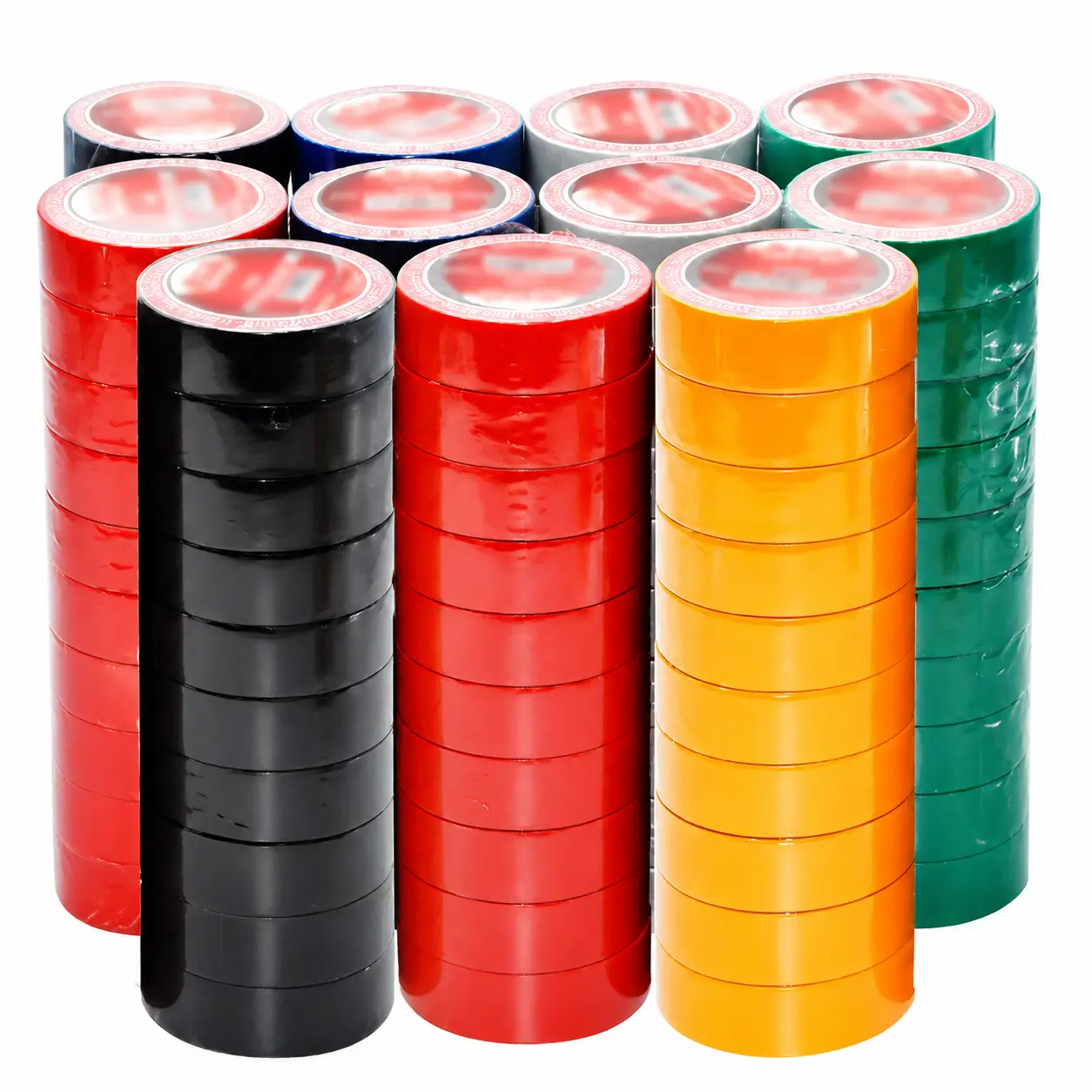 Heavy-Duty PVC Electrical Tape – 10 Rolls Bundle, Waterproof, Flame-Retardant, High-Adhesion Insulation Tape for Wire Splicing, Automotive Wiring, and Industrial Electrical Repairs – 18mm x 20m per Roll