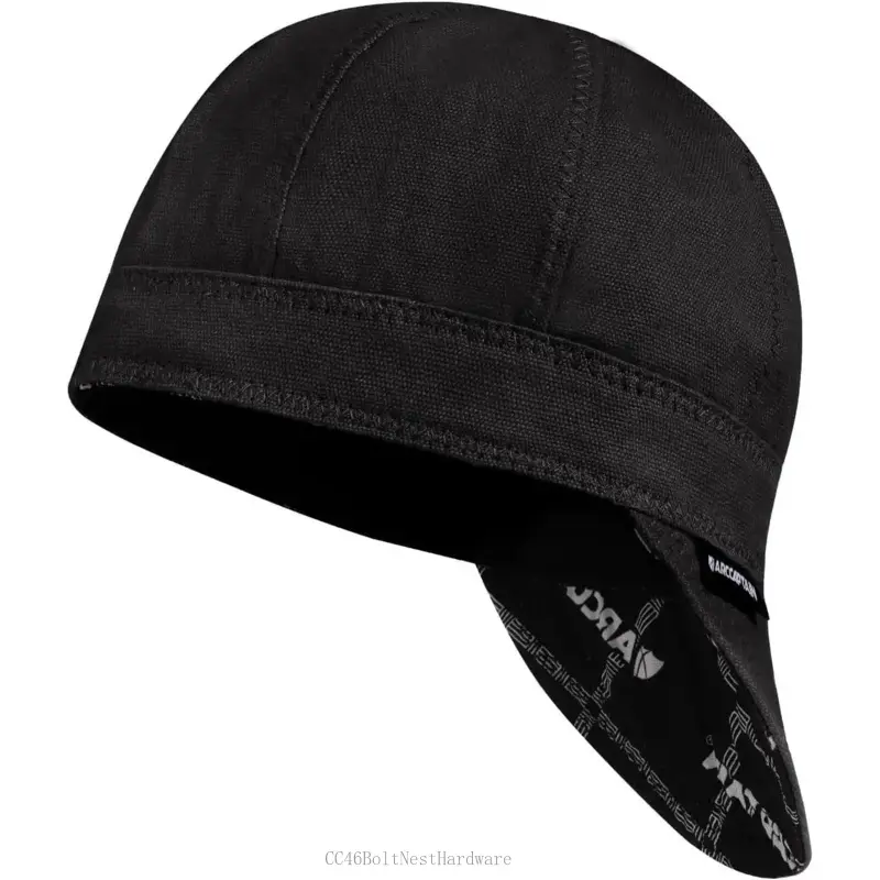 Reversible Welding Cap for Welding Safety, 8-Panel 10-oz Fireproof Cotton Cap for Men, 7.25-Inches Ear Muffs, Durable Construction Work Glove, Breathable Design CC46BoltNestH