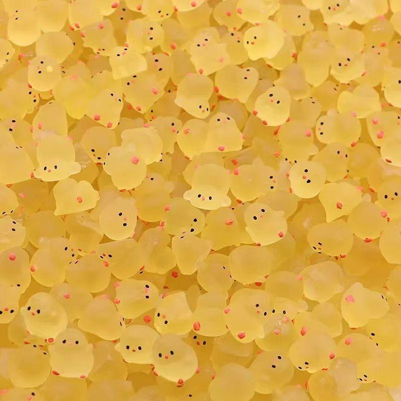 30PCS Mini Fluorescence Chicken Moss Toy Microlandscape Miniature Chick Figurines Fairy Garden Accessories Home Decor Crafts