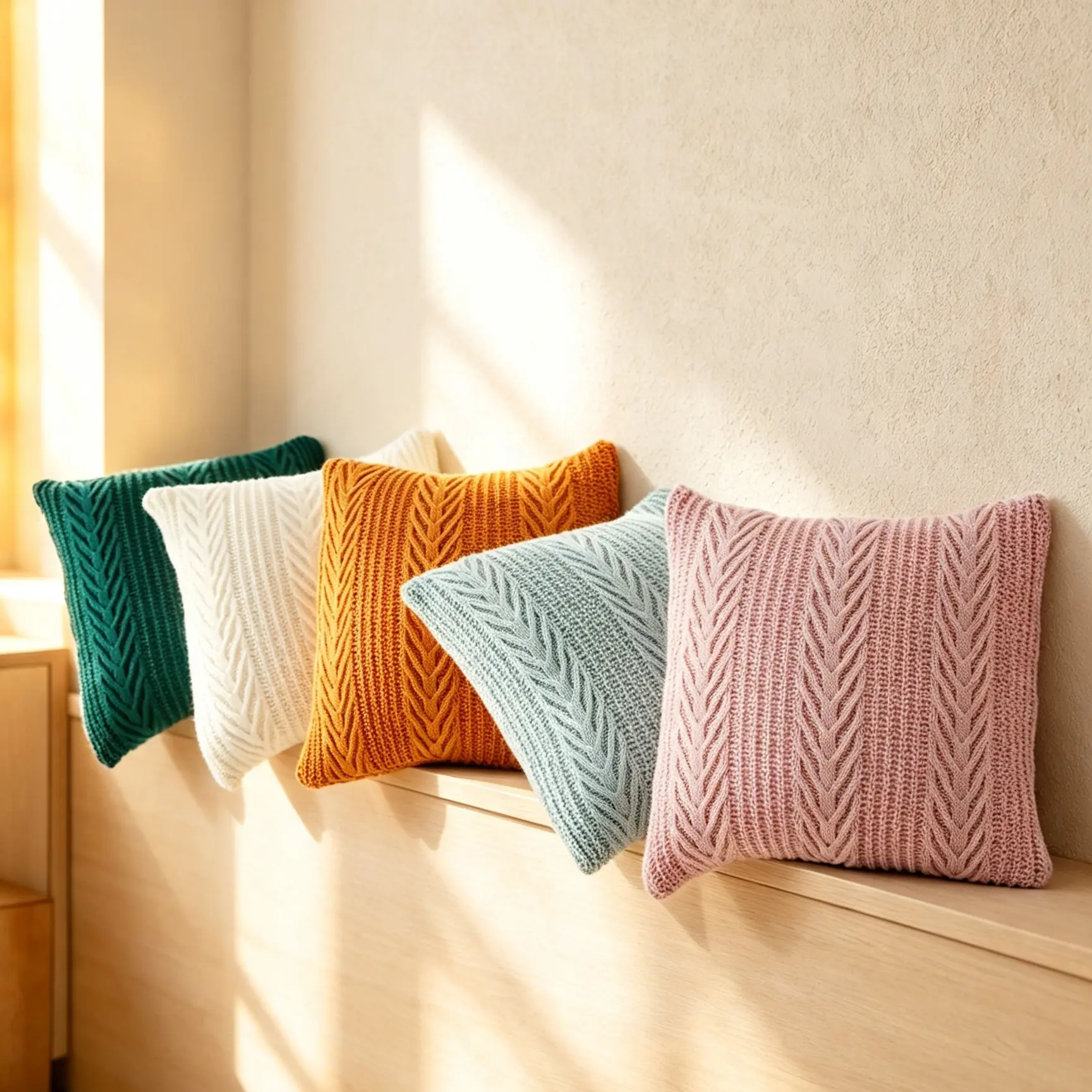 1pcs Knit Fishbone Pattern Sofa Cushion with Removable Zipper Filled Inner Soft Breathable Comfortable Indoor Decor, Stylish Cushion for Living Room