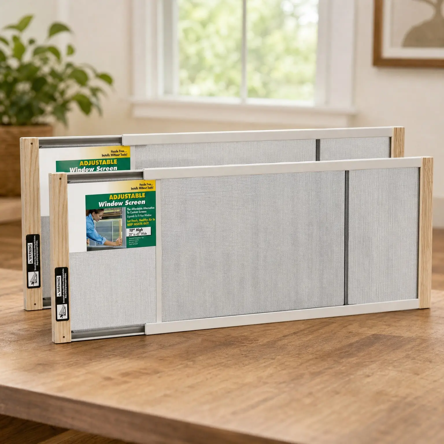 Adjustable Window Screen, 10in High x Fits 25-45in Wide (2-Pack)Gift
