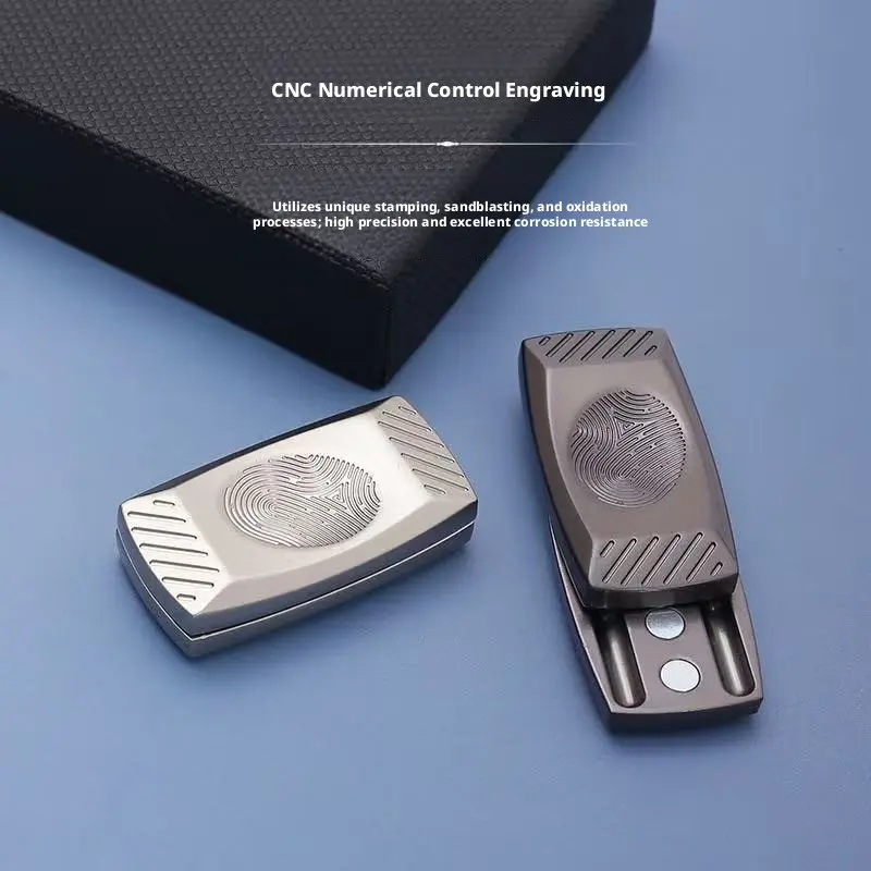 Magnetic Metal Click Fidget Coin & Fidget Spinner, Multi‑Layer Tactical Click Push‑Pull Slider, Creative Pocket Fidget Gadget, Anxiety Relief Hand Toy for Adults