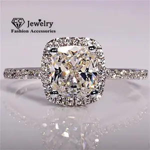 CC Rings For Women Bridal Wedding Anelli Trendy Jewelry Engagement Ring White Gold Color Anillos Drop Shipping CC595