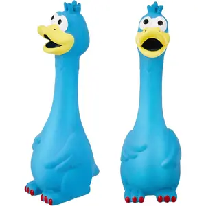Hungdao 1 Pcs Horse Toys Latex Squeaky Squeeze Chicken Squeak Turkey Balls for Play Fake Screaming Chicken Toys for Horses Soccer Ball for Reduce Separation Anxiety Noise Maker (Blue)