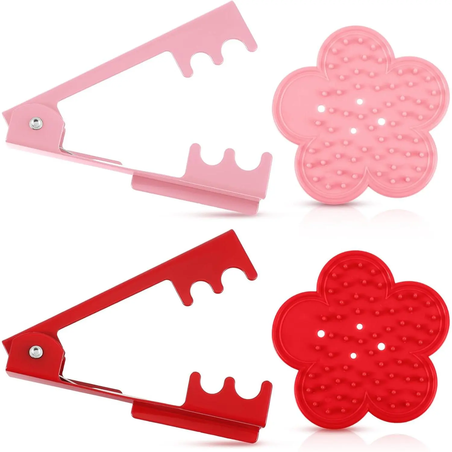 2 Sets Rose Thorn Stripper Tool, Rose Stem Leaf Thorn Stripper Tool Kit Floral Stem Remover Crafting Tools for Valentine's Day and Mother's Day DIY Florist Garden Floral(,Red)