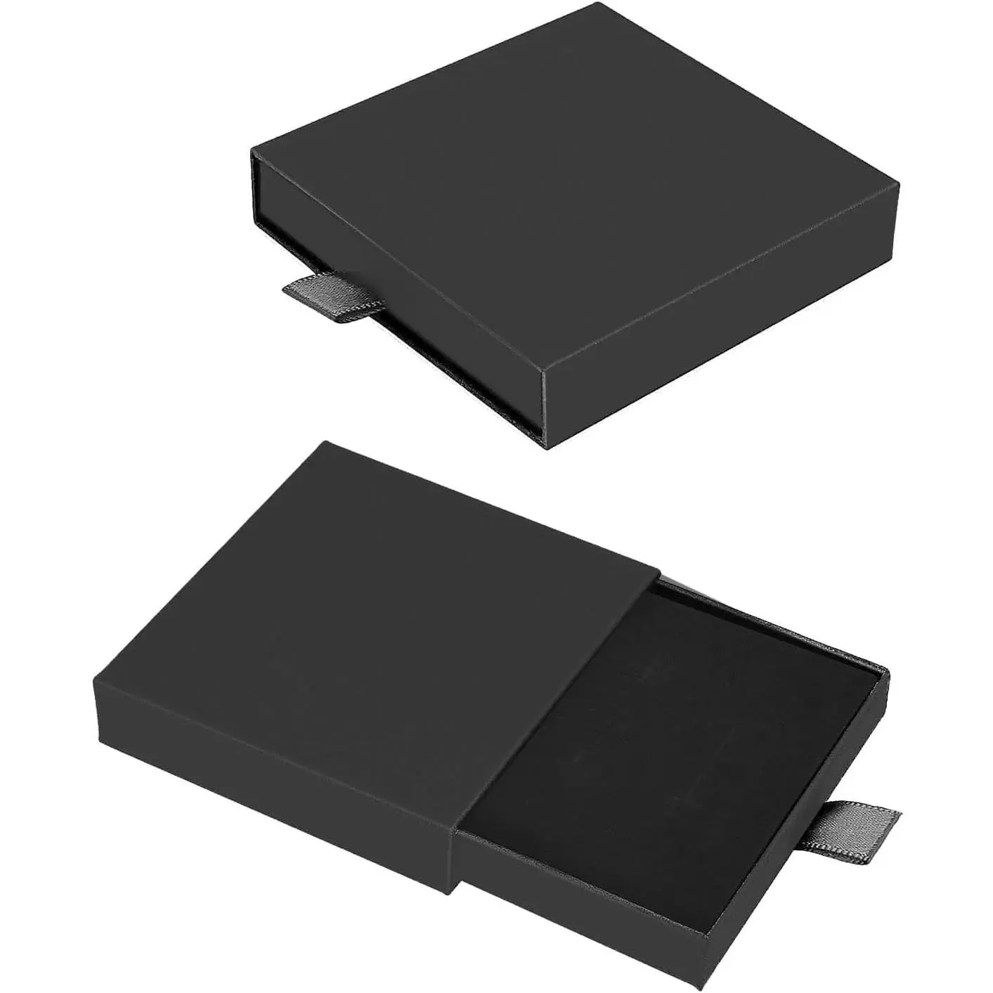 2 Pack  Box   Boxes Bracelet Boxes 3.1x3.1x0.7 Inch Small  Boxes with  Square  Box for Bracelets Necklaces Earrings Ring   (Black)