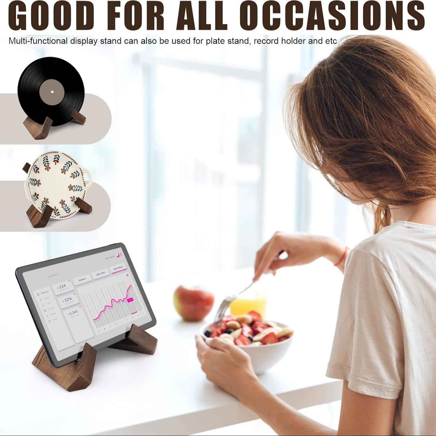 Wooden Cookbook Stand, Wooden Frame, 1 Count Kitchen Counter Recipe Bookshelf, Multifunctional Display Shelf for Kitchen Counter Decor, Holiday Gifts