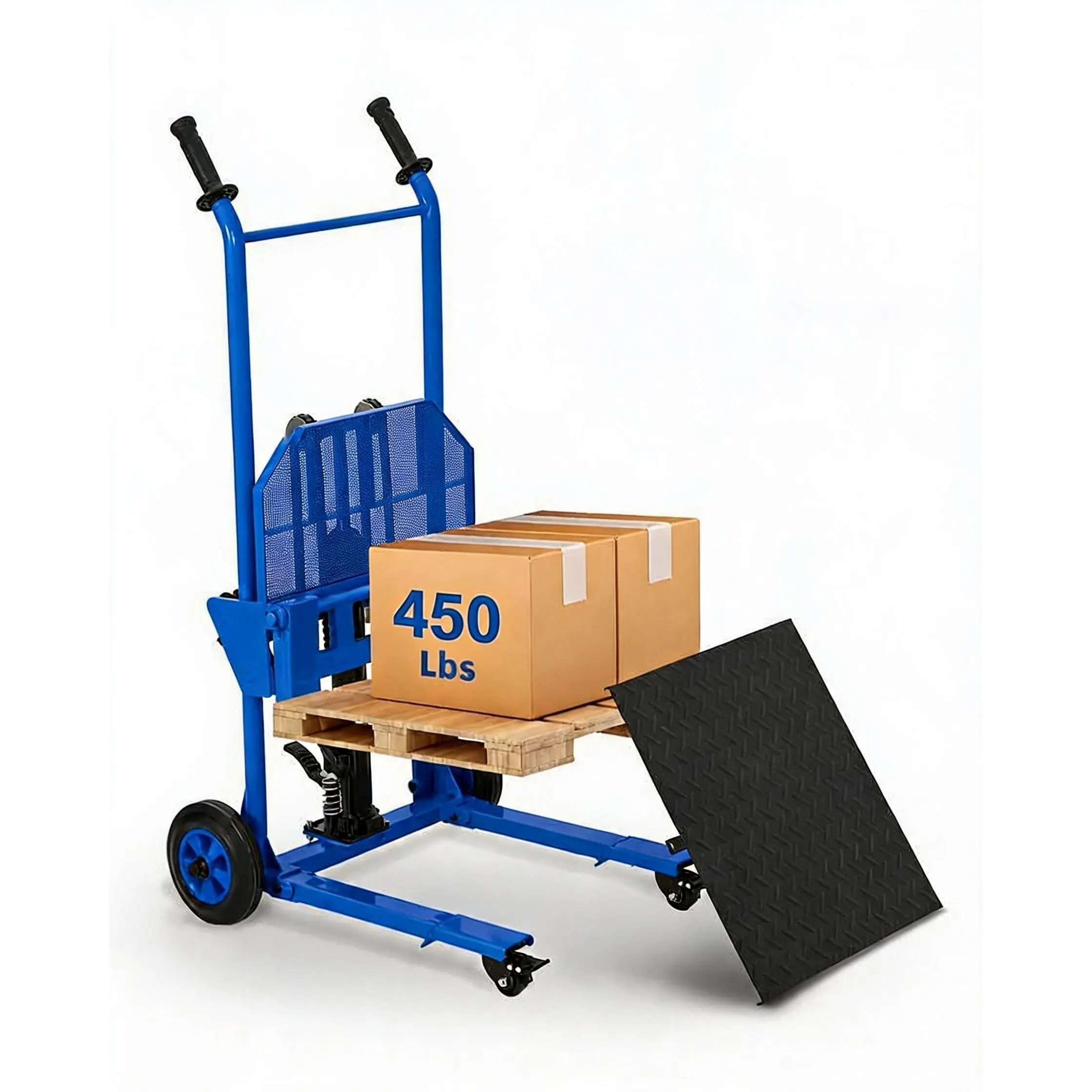 450lbs Hydraulic Material Lift & Pallet Stacker - 36" Lift Height with Adjustable Forks & Steel Platform - Heavy Duty Dolly for Workshop/Garage
