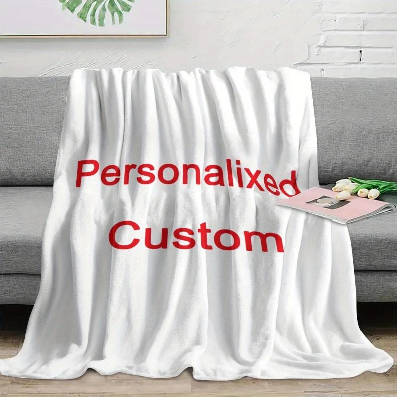 Custom Photo Blanket Personalized Picture Throw Upload Your Image DIY Flannel Soft Warm Keepsake Custom Room Decor