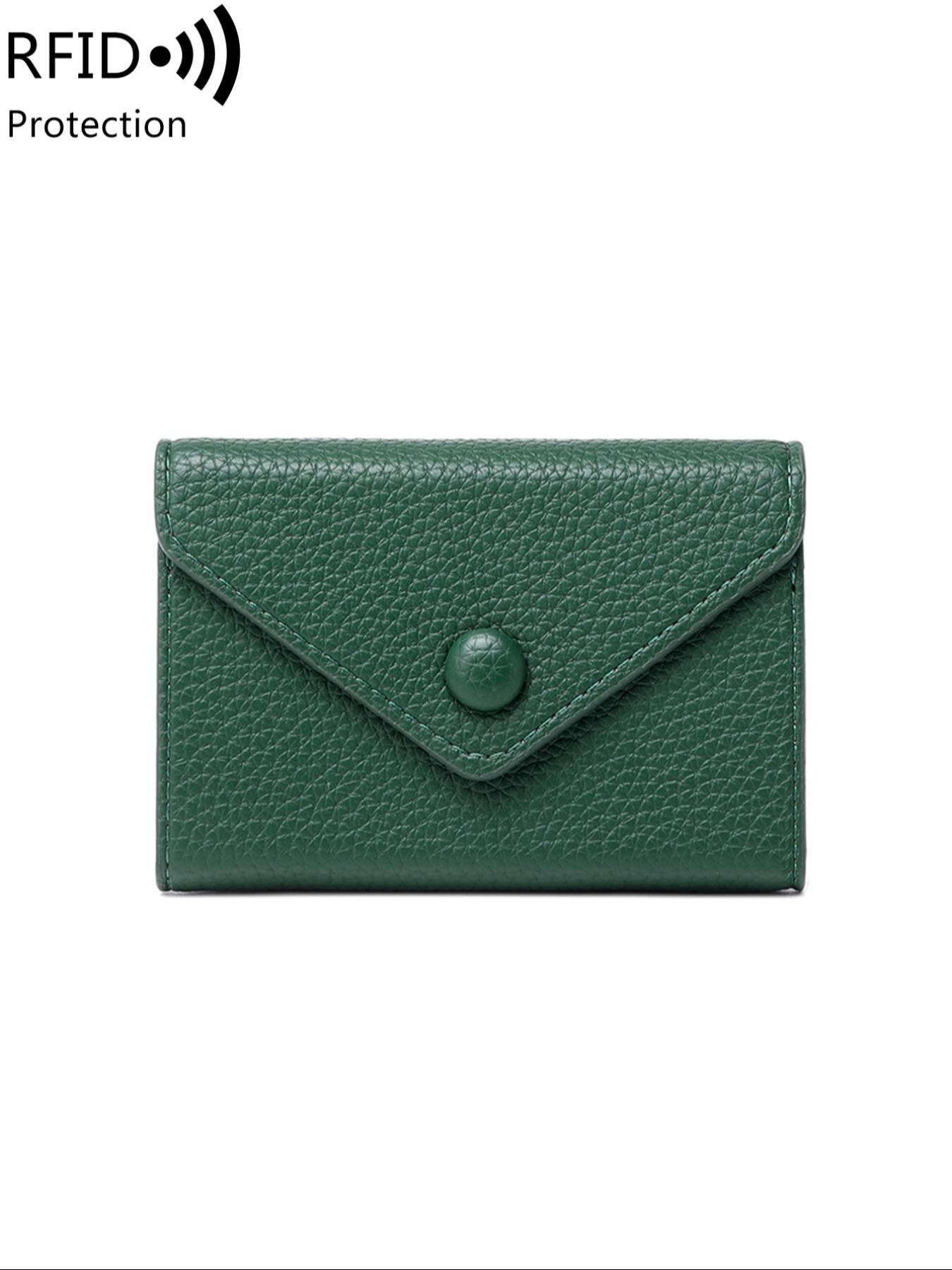 Simple Plain Color Card Holder, Casual Versatile Mini RFID Blocking Credit Card Holder for Men and Women, Lightweight Portable Minimalist PU Leather Solid Color Coin Small Wallet Card Holder