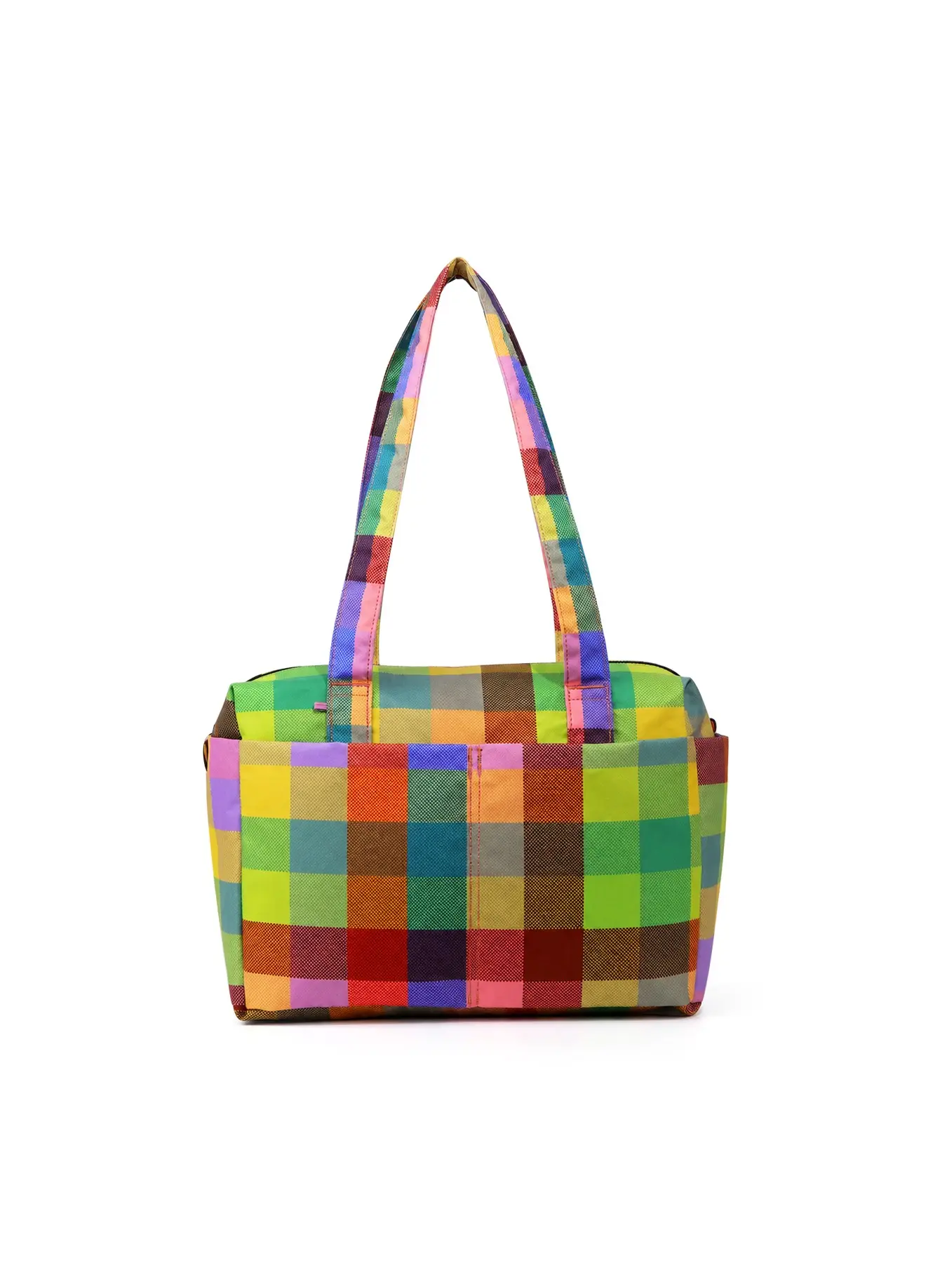 【Black Friday】Everyday Color Checkered Shoulder Tote for Work, College & Commute, Women’s Large Capacity Bag, Plaid Bag, Lightweight & Durable, Fits 13/14'' Laptop