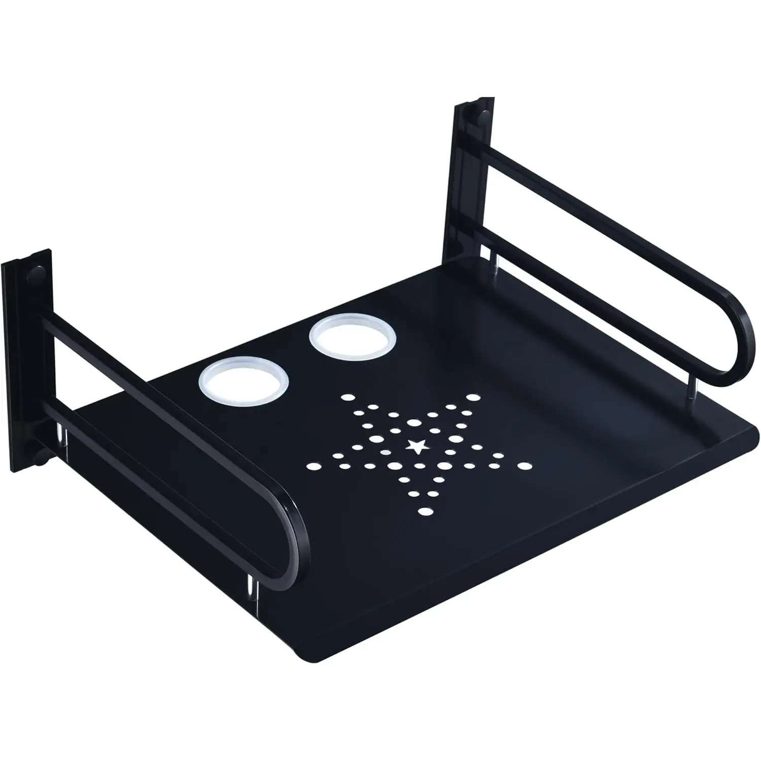 HNVNER Floating AV Shelves,Projector Wall Mount DVD Shelf,Floating Entertainment Center Bracke Under TV for Cable Boxes/Games Console/DVR/TV Accessories (Single Layer)