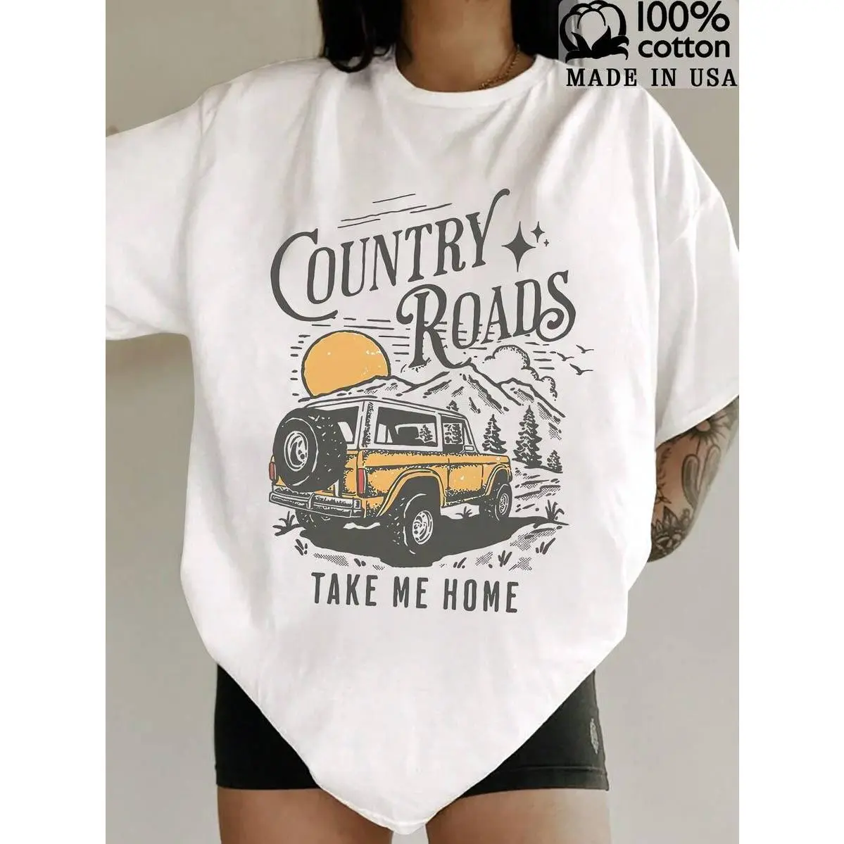 Women's "Take Me Home" Graphic T-Shirt,Essential Tops For Travel Enthusiasts,100 Highquality Pure Cotton Comfortable Fabric,Gifts For Friend,Holiday Gifts,Self-Drive Holiday Enthusiasts Graphic Tee