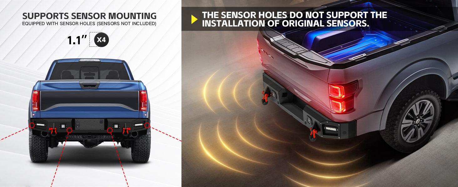 for Full Width Tacoma Truck Stuff Rear Bumper Compatible with 2016-2023 Toyota Tacoma 3rd Gen | Yzona