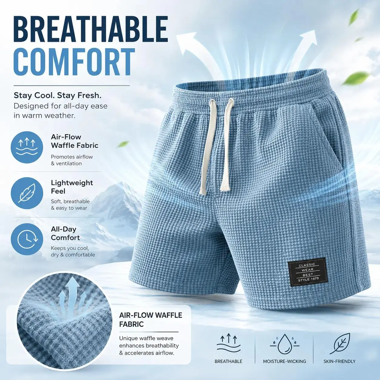 1/3 PACKS Mens Casual Waffle Shorts Soft Texture Lounge Wear Shorts Elastic Waist Drawstring Street Style Gym Shorts Summer Essential Multi Colors TikTok Viral