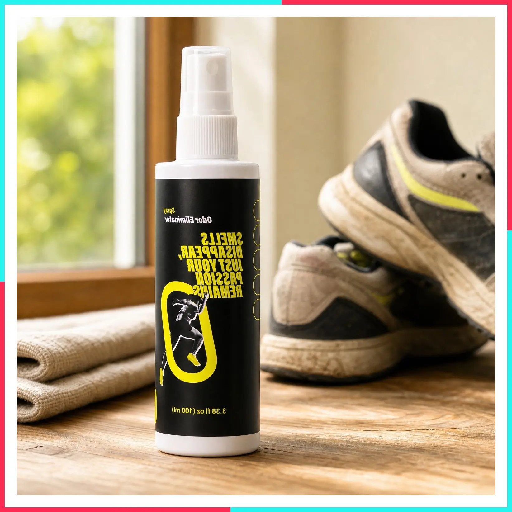 On-the-Go Odor Eliminator Spray – Unscented Deodorizer for Shoes, Pets, Gear, Car & Home – Long-Lasting Smell Remover, Safe for Kids & Animals – Made Without Harsh Chemicals – 100mL