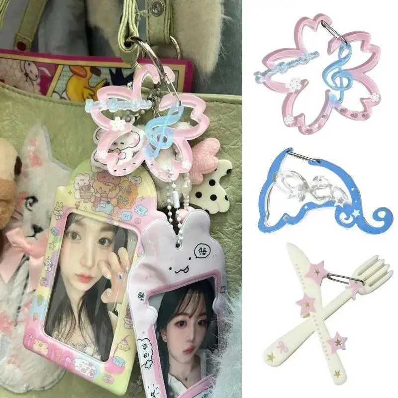 DIY Cartoon Cute Musical Notes Acrylic Keychain Carabiner - Casual Party Gift for Kids, Everyday Mobile Phone Pendant, INS Bag/Backpack Hanging Accessory, Backpack Hanging Accessories