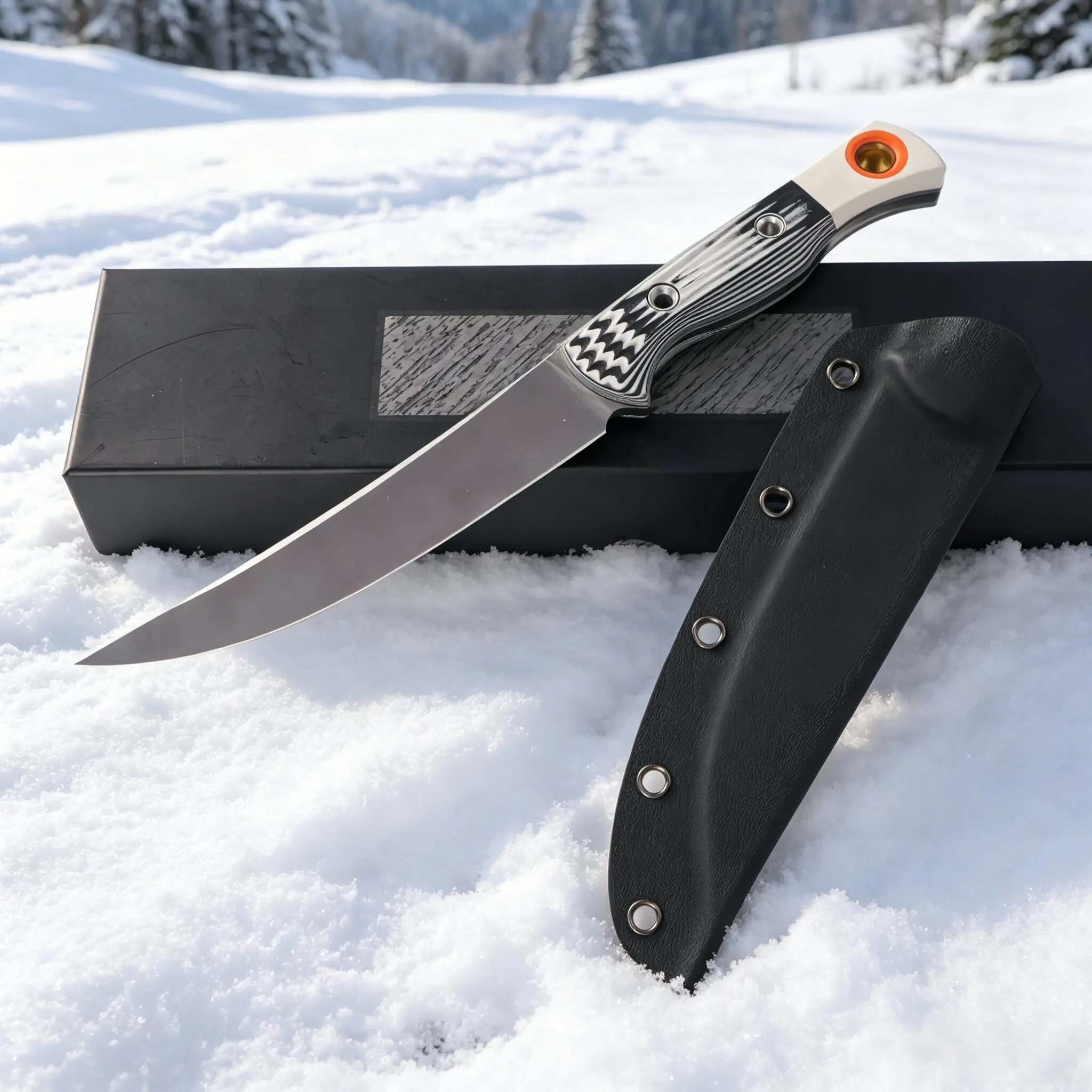 1pc 15500 Straight Blade Knife, G10 Handle, Fixed Blade, Ideal for Camping, Hiking, Daily Use, Kitchen, High Hardness, Men's Gift, High Hardness Knives