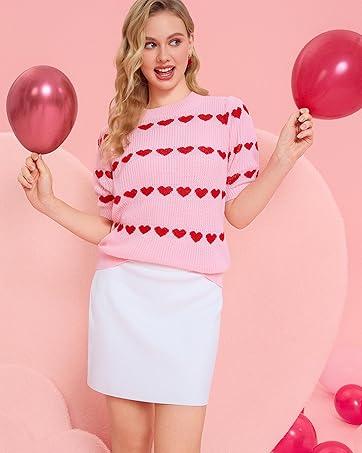 Saodimallsu Womens Sleeveless V Neck Sweater Vest Cropped Button Down Casual Loose Knit Summer Going Out Tops for Valentine's Day Collection