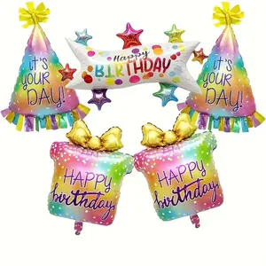 Five Pack Self Sealing Gradient Balloon Set - Soft Color Birthday Party Balloon, Four Seasons Universal Party Decoration, Suitable for Baby Party, Birthday, Anniversary Party Decoration