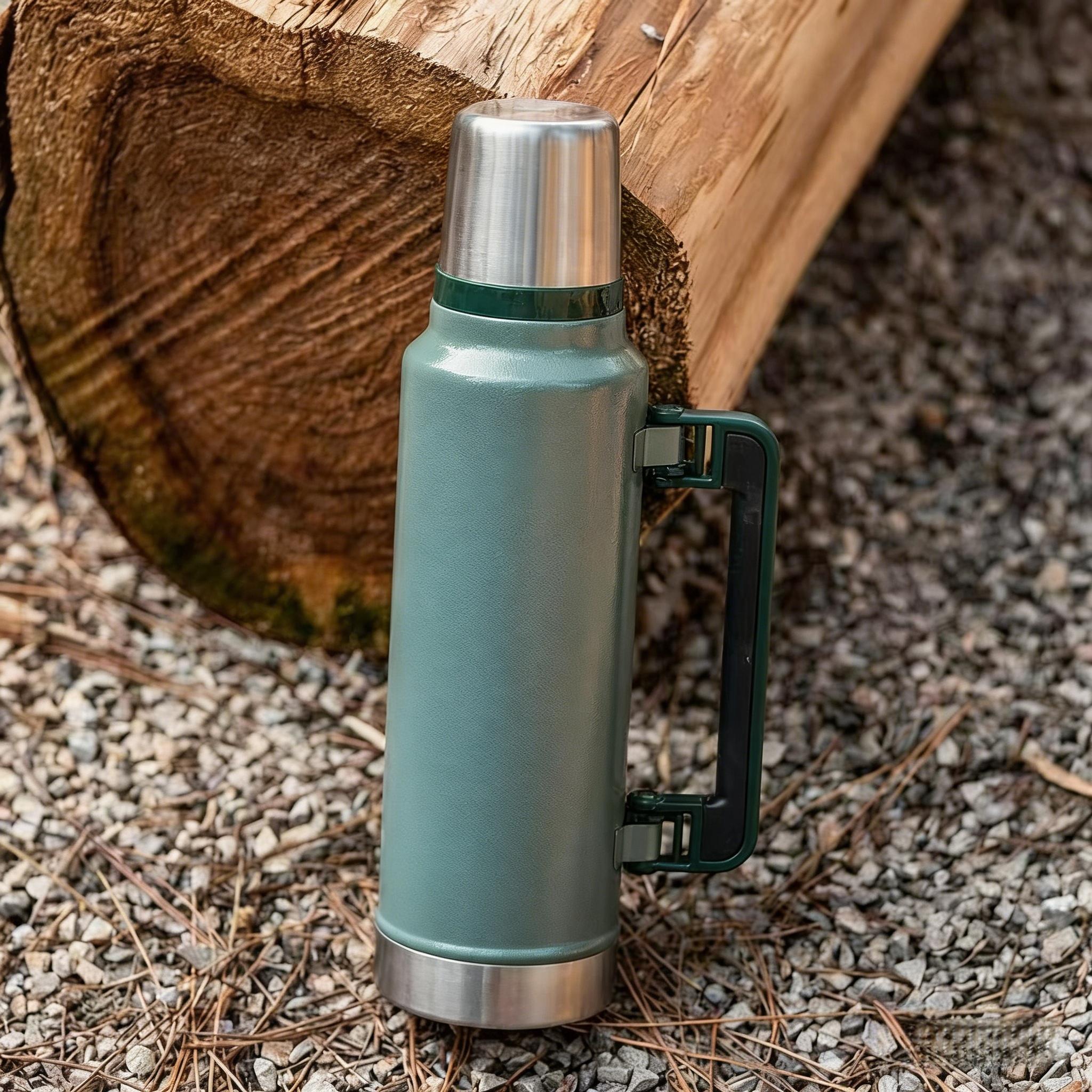 Large Capacity Stainless Steel Thermos, Household Vacuum Flask, Portable Camping & Travel Kettle,1900ML-64oz