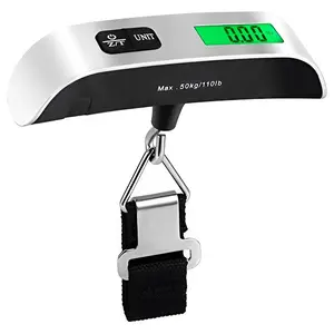 Handheld Portable Luggage Scale – 110lb Capacity, Backlight LCD Display, Durable Rubber Finish, for Stress-Free Airplane Trips & Summer Travel