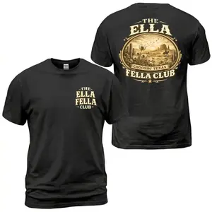 Ella Fella Club T-Shirt, Choosin’ Texas Western Graphic Tee, Desert Cowboy Landscape Back Print Shirt, Vintage Ranch Style Apparel, Country Concert Outfit, Texas Gift for Men and Women